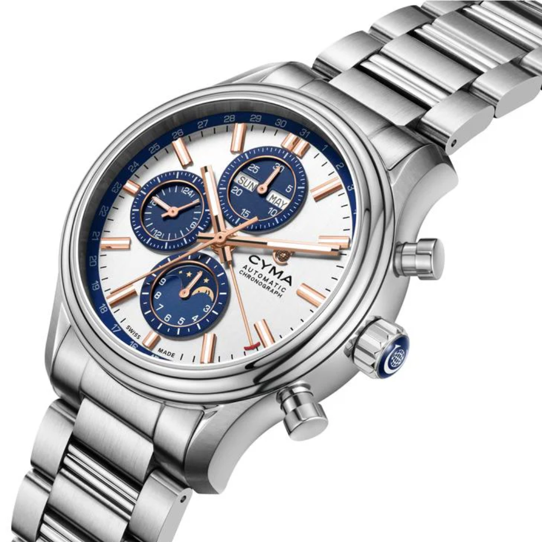 CYMA W02-00818-005 GRAND MAESTRO CITY CHAIN 40TH ANNIVERSARY CHESS LIMITED EDITION AUTOMATIC CHRONOGRAPH MEN WATCH
