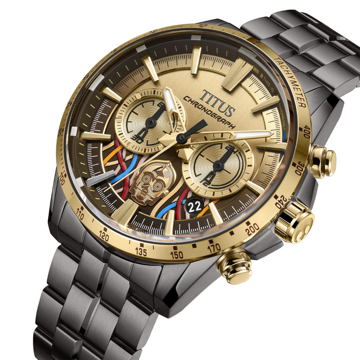 SOLVIL ET TITUS X STAR WARS 'C-3PO' W06-03365-004 LIMITED EDITION SABER CHRONOGRAPH QUARTZ MEN WATCH