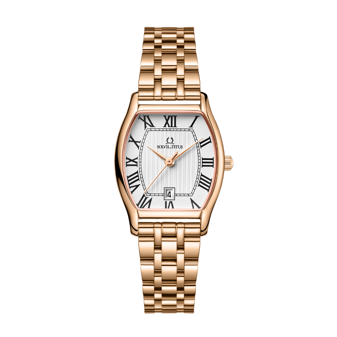 SOLVIL ET TITUS BARISTA W06-02825-021 3 HANDS DATE QUARTZ WOMEN WATCH