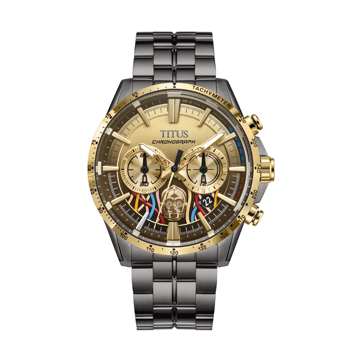 SOLVIL ET TITUS X STAR WARS 'C-3PO' W06-03365-004 LIMITED EDITION SABER CHRONOGRAPH QUARTZ MEN WATCH