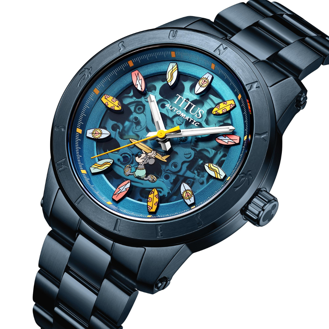 SOLVIL ET TITUS MICKEY MOUSE LIFESTYLE "CATCHING WAVES" LIMITED EDITION MECHANICAL WOMEN WATCH W06-03376-001