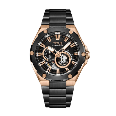 Solvil et Titus Voyager W06-03410-003 black dial 44mm multi-function automatic steel men's watch