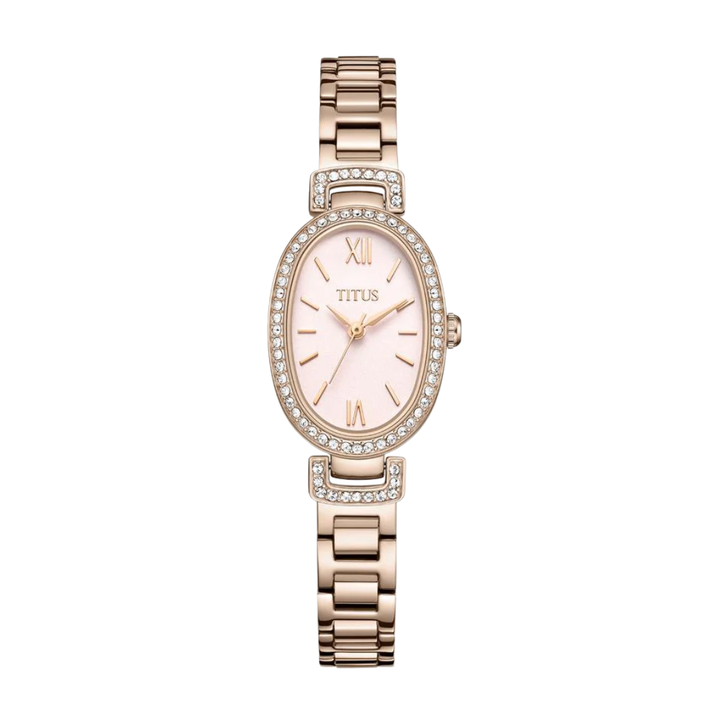 Solvil et Titus Fair Lady W06-03412-003 pink oval dial 20mm rose gold stainless steel women's watch