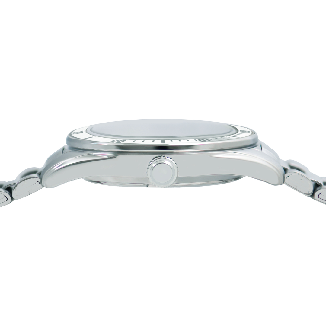 Alba AG8Q65X crown and case detail — stainless steel women&