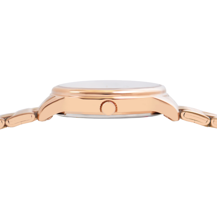 Alba AG8Q72X rose gold crown and case detail — women&