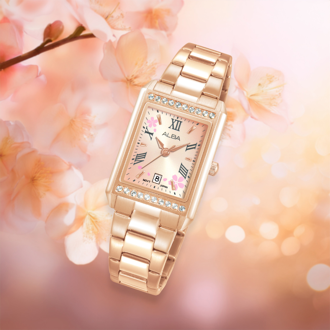 Alba AH7EZ8X rose gold cherry blossom women&