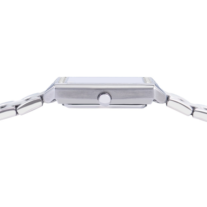 Alba AH7FA1X silver crown and rectangular case detail — women&