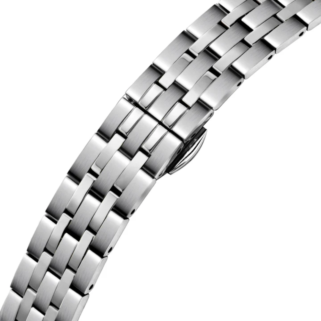 CYMA Intelligentsia plain 316L stainless steel bracelet with butterfly fold-over clasp — 14mm lug width