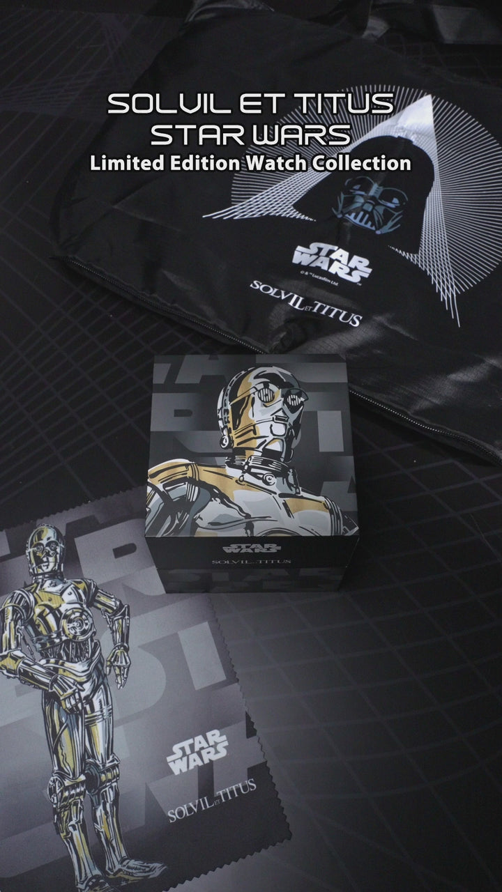 SOLVIL ET TITUS X STAR WARS 'C-3PO' W06-03365-004 LIMITED EDITION SABER CHRONOGRAPH QUARTZ MEN WATCH