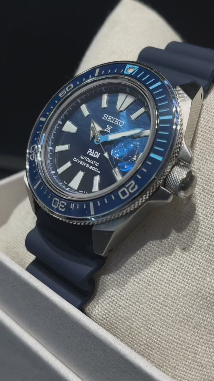 SEIKO PROSPEX SRPJ93K1 GREAT BLUE SAMURAI SCUBA PADI AUTOMATIC SPECIAL EDITION MEN WATCH