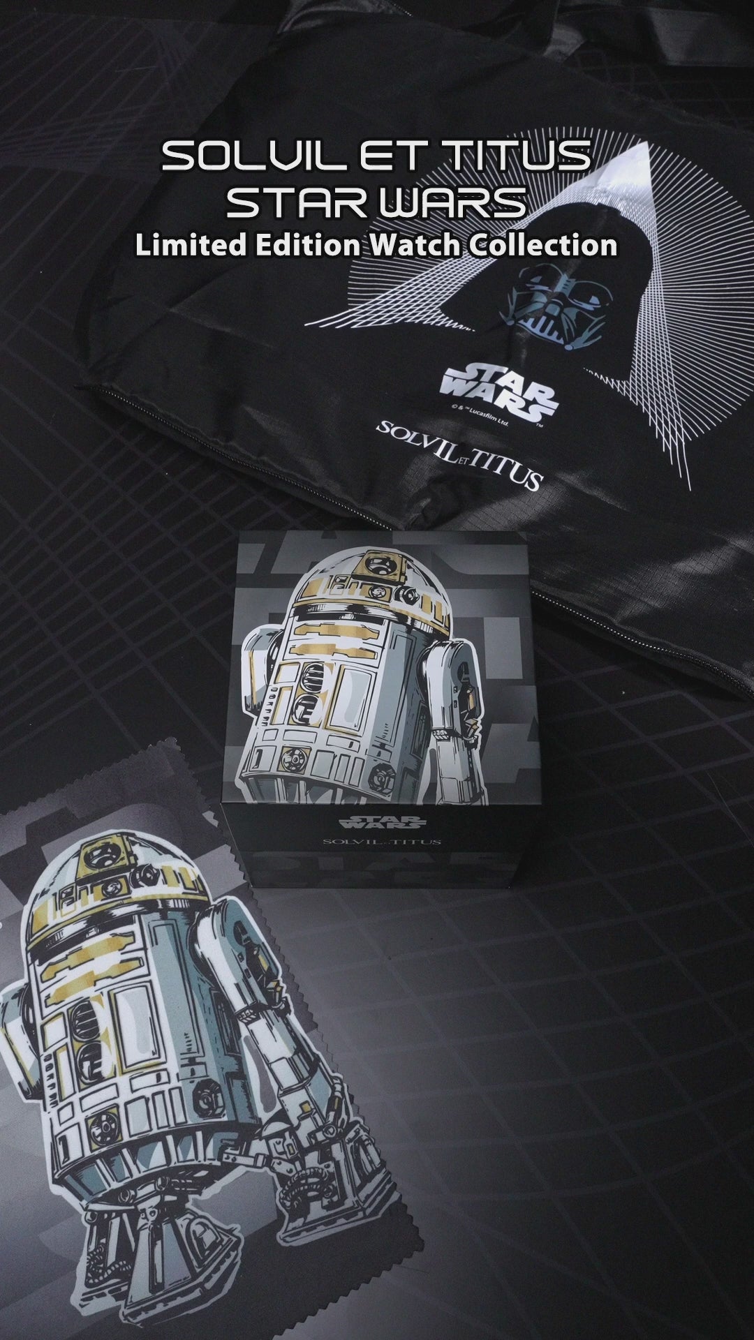 SOLVIL ET TITUS X STAR WARS 'R2-D2' W06-03365-001 LIMITED EDITION SABER CHRONOGRAPH QUARTZ MEN WATCH