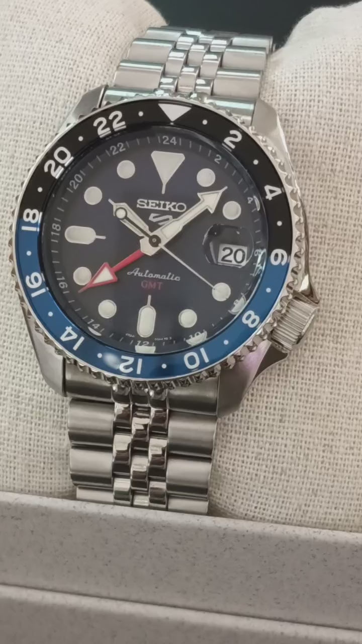 SEIKO 5 SPORTS SSK003K1 AUTOMATIC G.M.T. SKX BLUE DIAL MEN WATCH