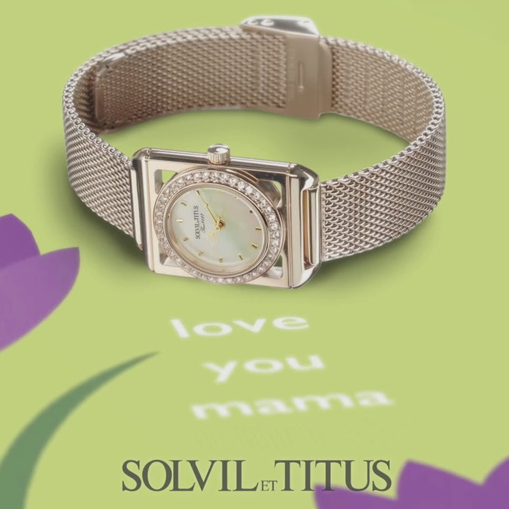 SOLVIL ET TITUS THE LETTER W06-03344-001 3 HANDS QUARTZ STAINLESS STEEL WOMEN WATCH