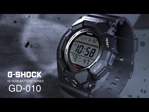 CASIO G-SHOCK GD-010-1DR STANDARD DIGITAL BLACK WATCH