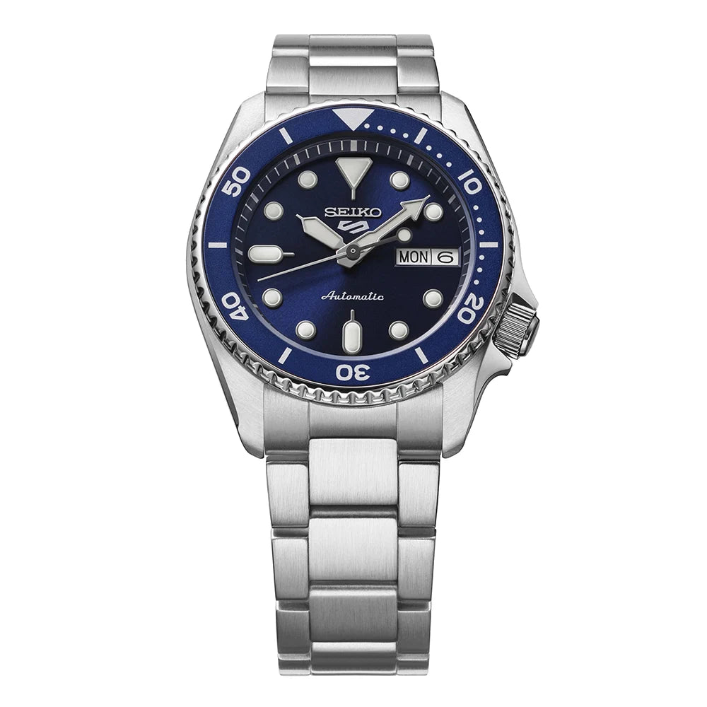 Seiko 5 Sports SRPL77K1 SKX series watch with day-date display and Hardlex crystal