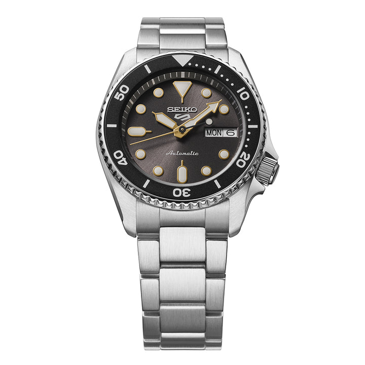 Seiko 5 Sports SRPL79K1 SKX series watch with stonewashed denim-inspired grey aesthetic