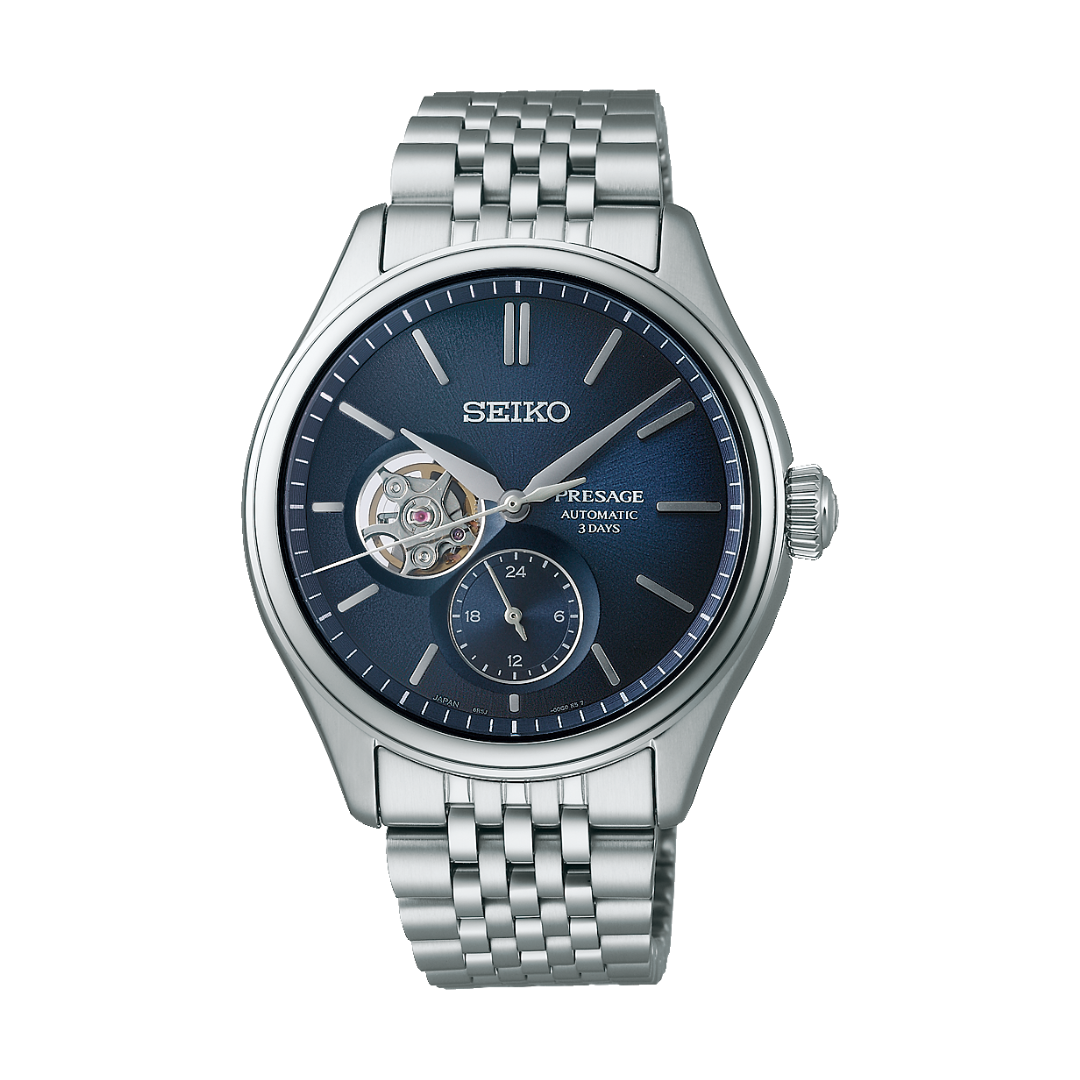 Seiko Presage SPB527J1 Ai-iro Japan Blue open-heart dial automatic 40.2mm watch