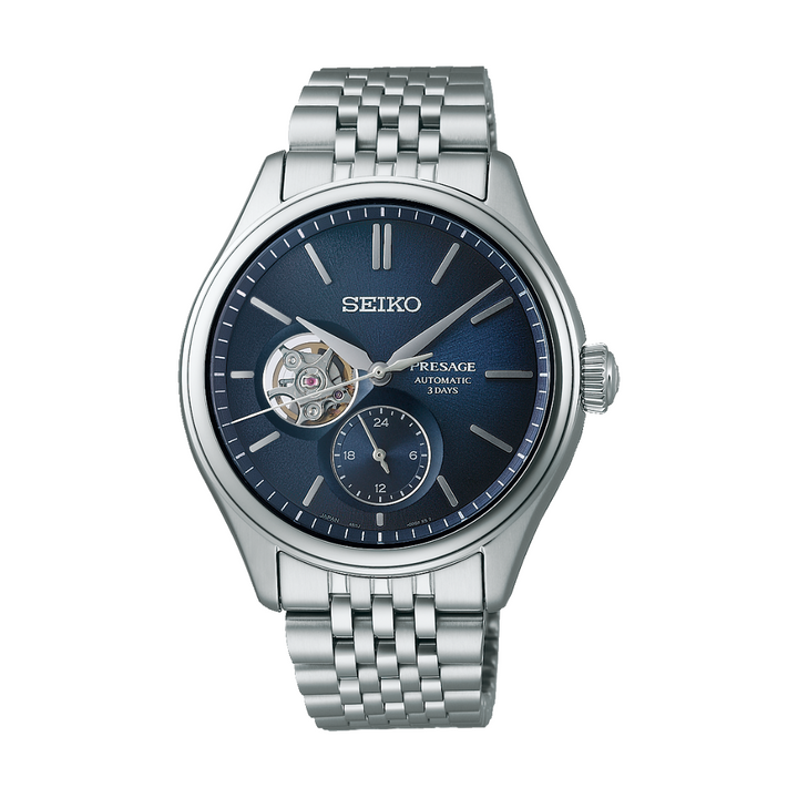 Seiko Presage SPB527J1 Ai-iro Japan Blue open-heart dial automatic 40.2mm watch