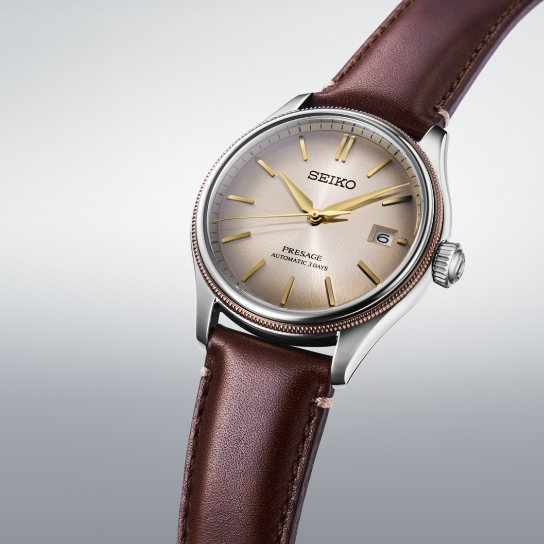 Seiko SPB529J1 Shiracha brown gradated dial inspired by Edo-period dyeing and silk textures