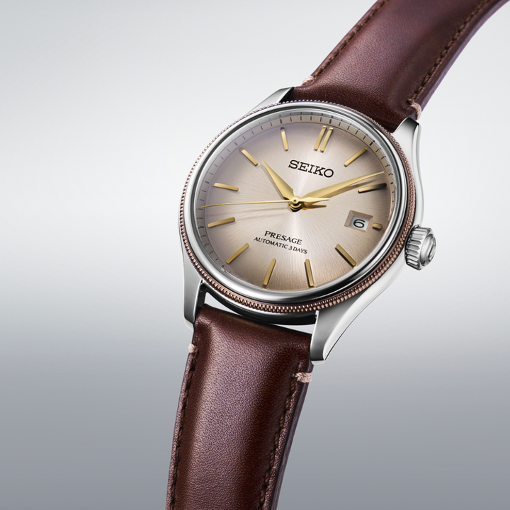 Seiko SPB529J1 Shiracha brown gradated dial inspired by Edo-period dyeing and silk textures
