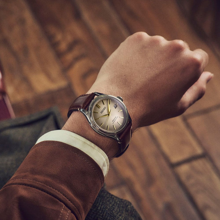Seiko Presage SPB529J1 domed dial with curved hands and vintage-inspired indices