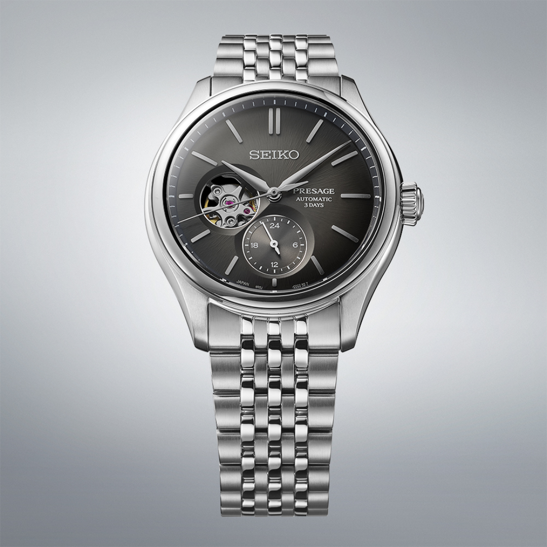 Seiko SPB471J1 Sumi-iro black dial detail with silk-like texture and calligraphy-inspired design