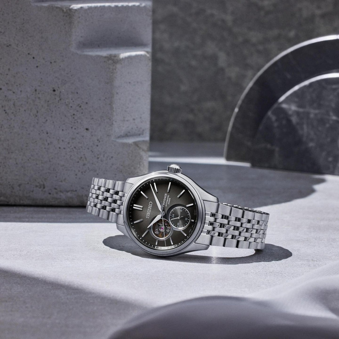 Seiko SPB471J1 Classic open heart with stainless steel bracelet and refined finishing