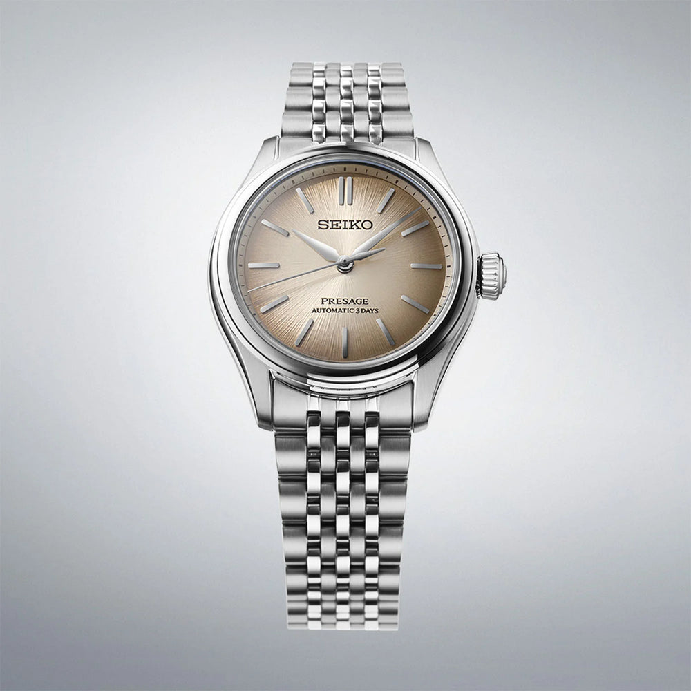 Seiko SPB523J1 Classic Series stainless steel bracelet with light brown dial