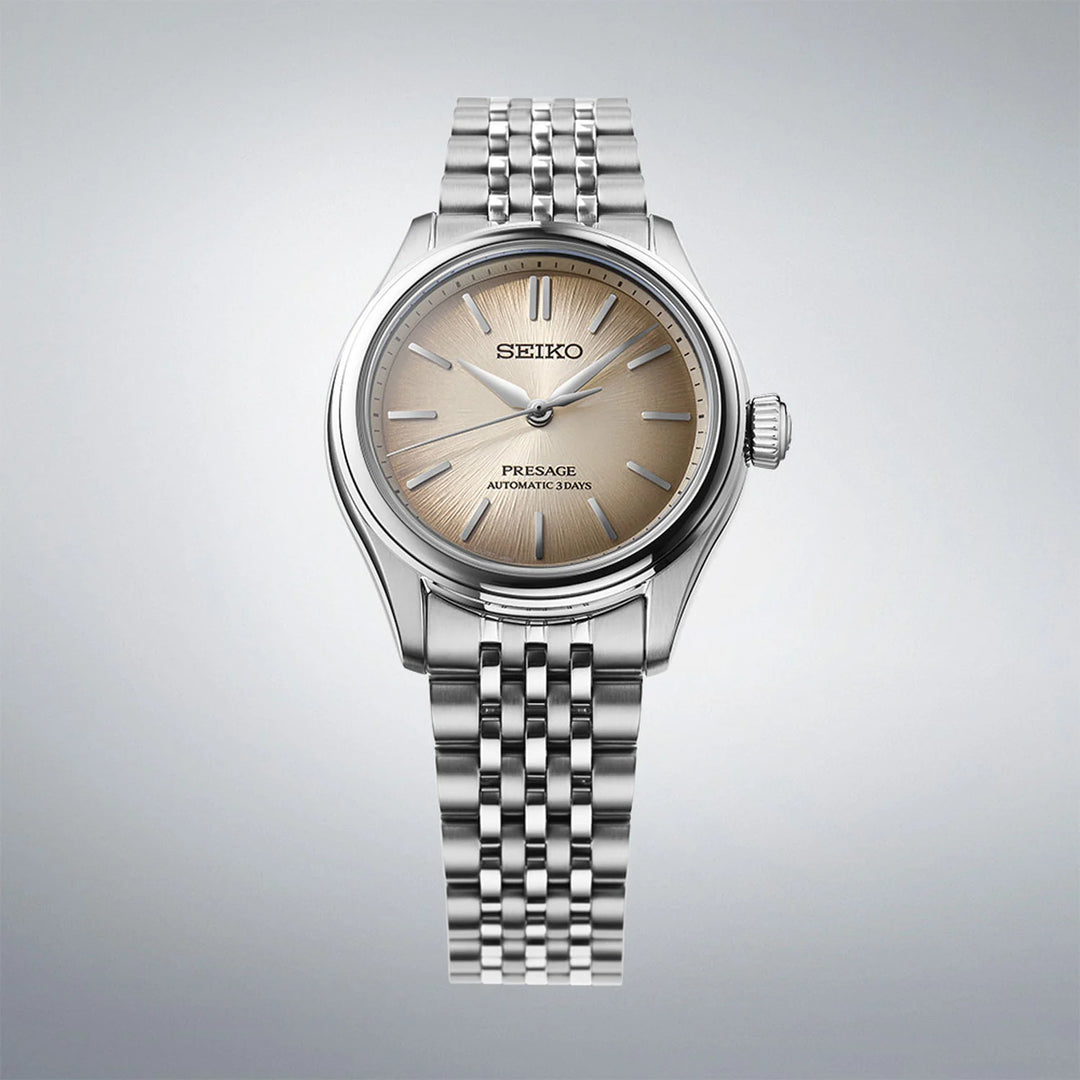 Seiko SPB523J1 Classic Series stainless steel bracelet with light brown dial