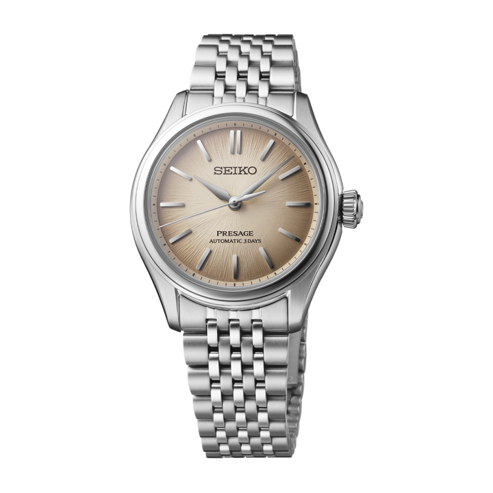Seiko Presage SPB523J1 automatic watch light brown dial 36mm stainless steel
