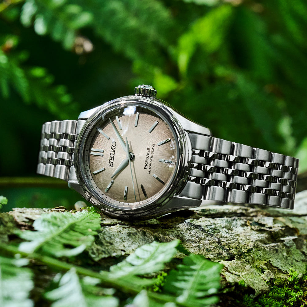 Seiko SPB523J1 Classic Series automatic watch lifestyle shot on wrist