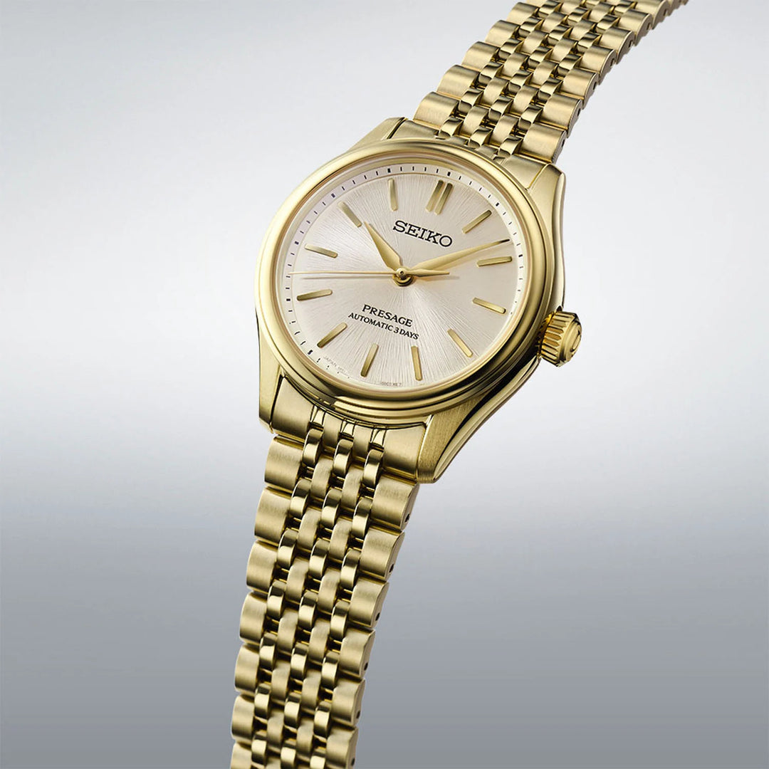 Seiko SPB524J1 Classic Series gold-tone bracelet with white dial