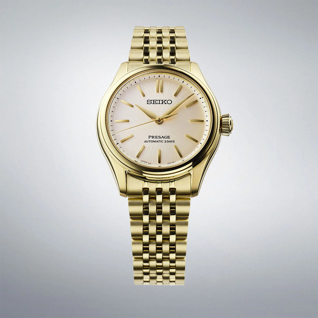 Seiko Presage SPB524J1 dual-curved sapphire crystal with anti-reflective coating