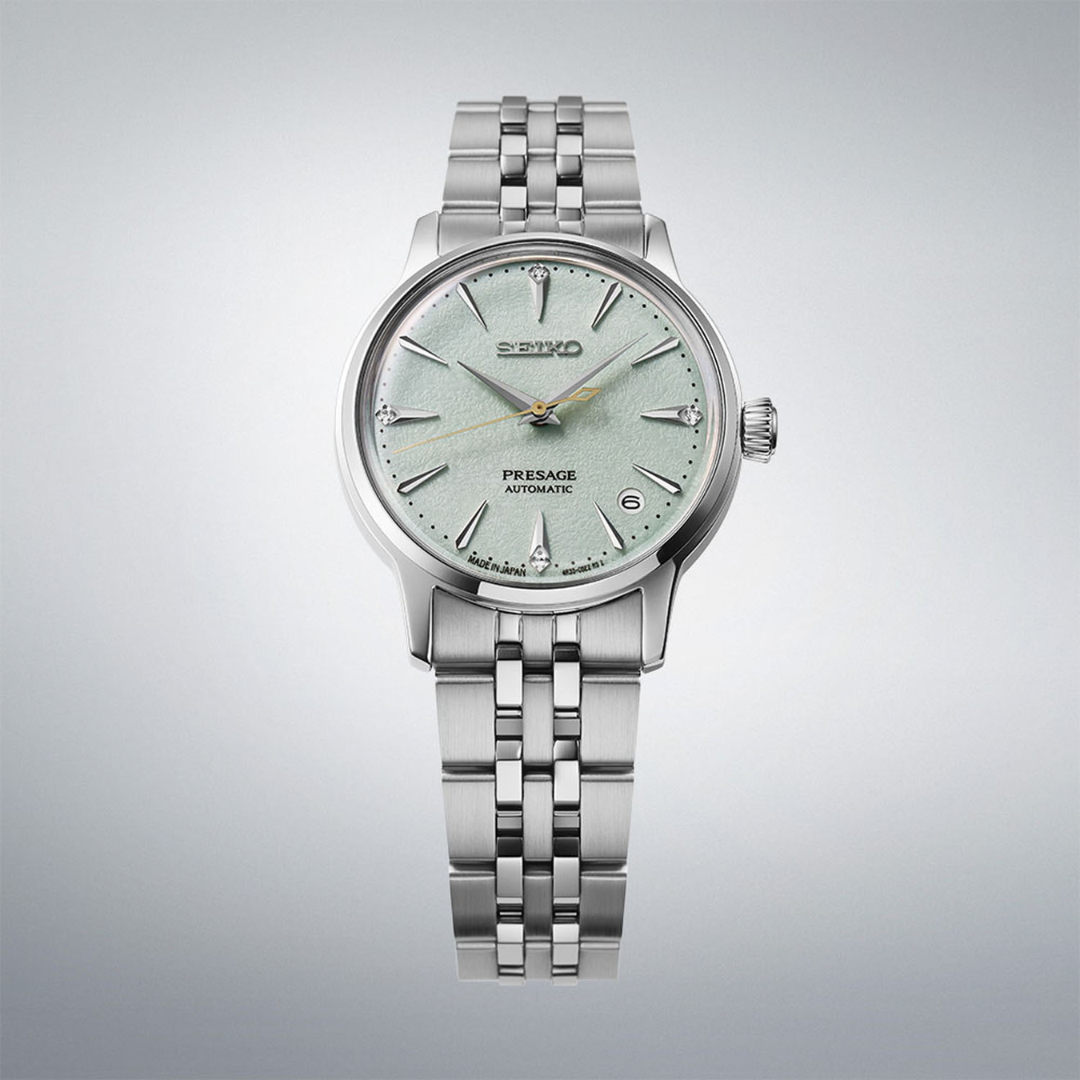Seiko Presage SRPL63J1 light green dial crushed ice texture Frozen Mojito inspired