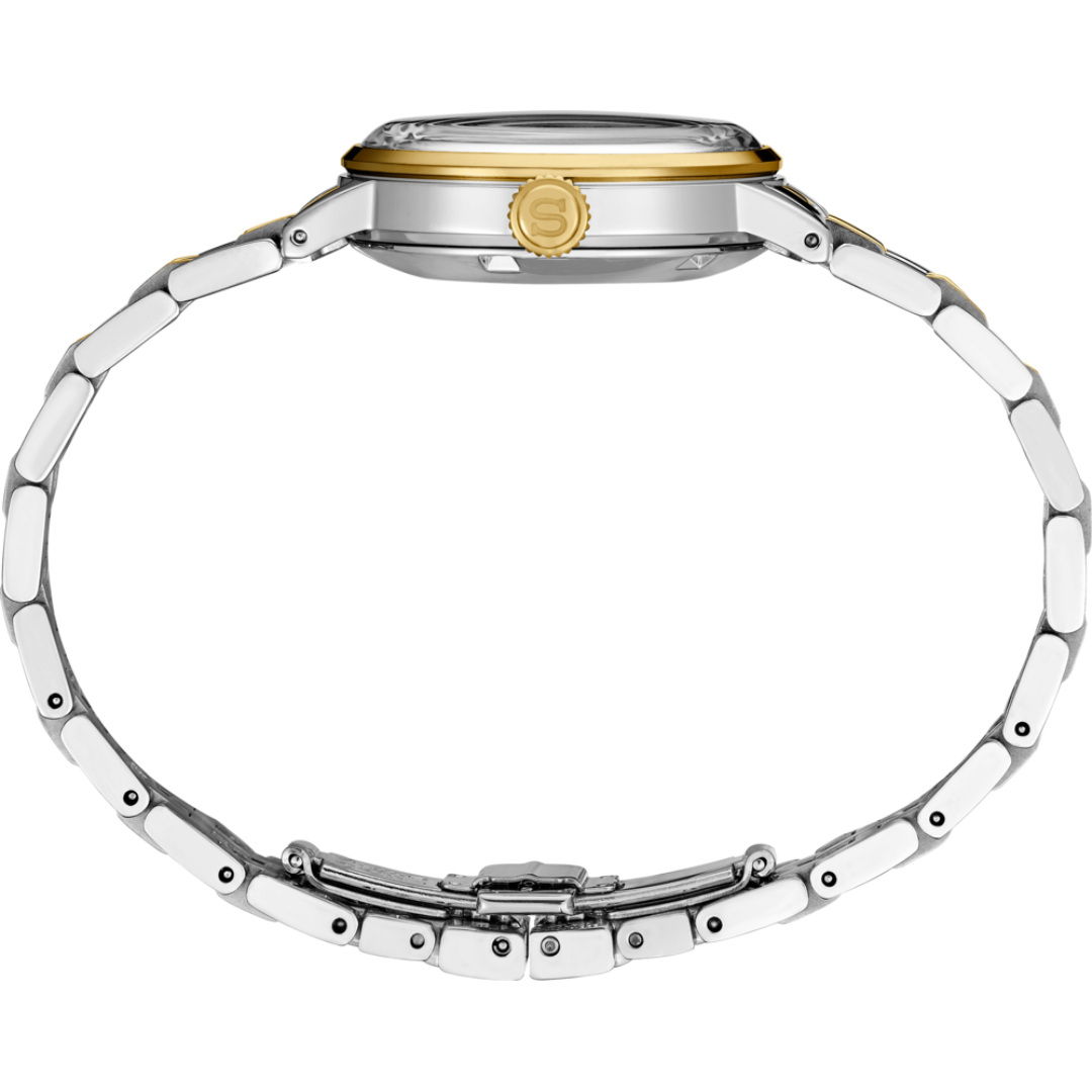 Seiko Presage SRPL64J1 exhibition case back showing 4R35 automatic movement
