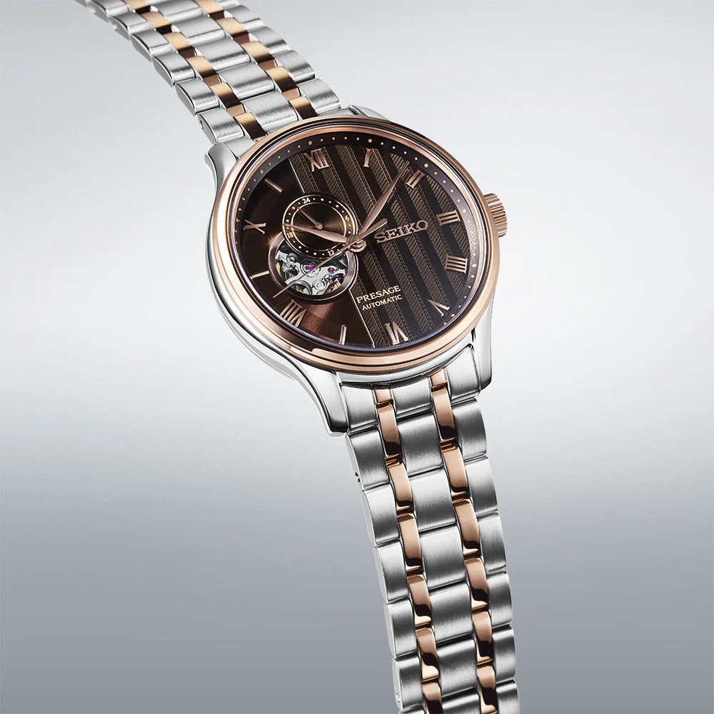 Seiko Presage SSA466J1 Zen Garden watch with two-tone stainless steel and rose gold bracelet