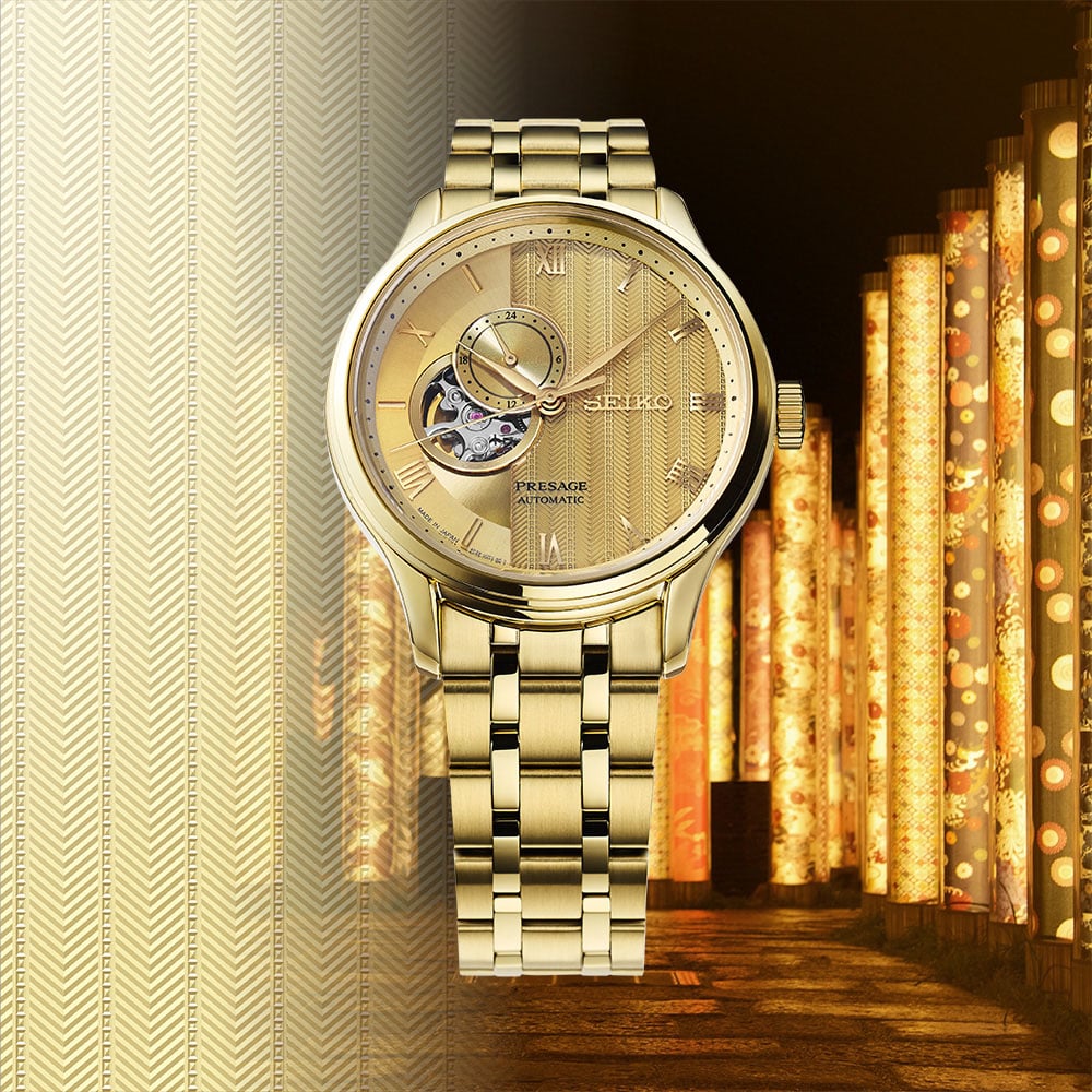 Seiko Presage SSA468J1 exhibition caseback showing 4R39 automatic movement with 41hr power reserve