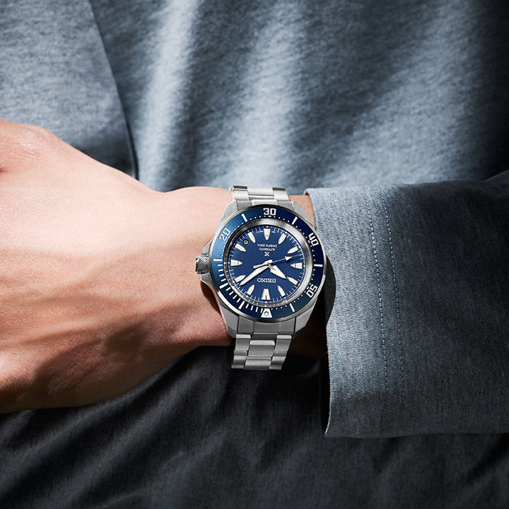 Seiko Prospex SRPL51K1 41.7mm compact diver blue dial lifestyle photography