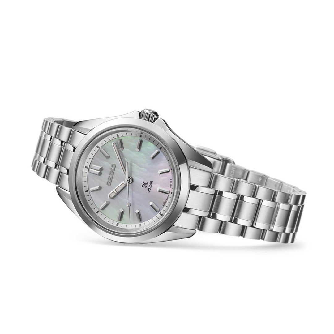Seiko Prospex SUR605J1 34mm stainless steel case curved sapphire crystal