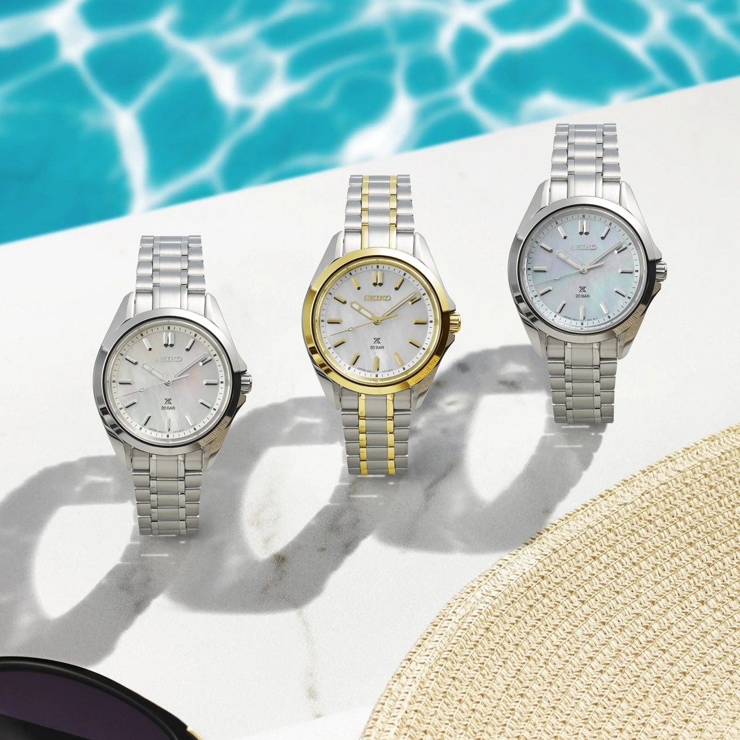 Seiko Prospex SUR605J1 elegant diving watch iridescent silver mother-of-pearl
