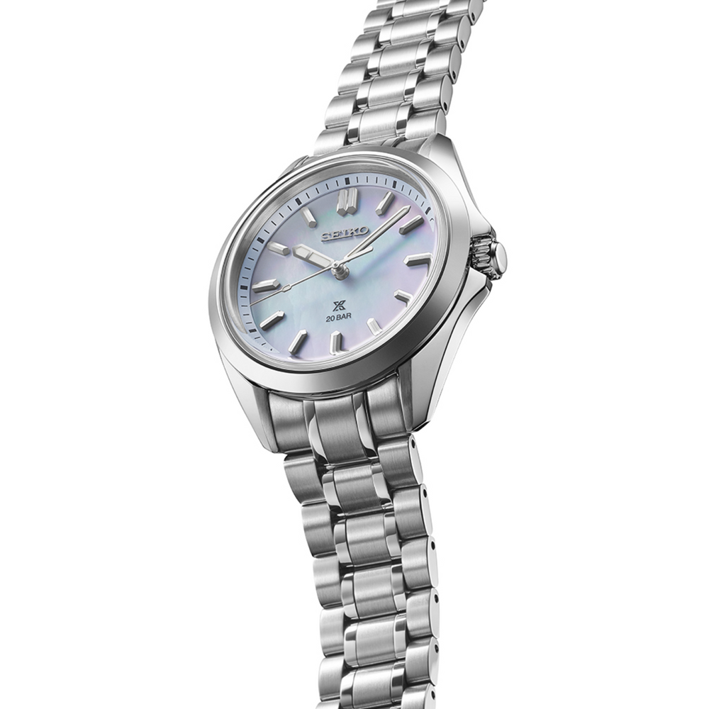 Seiko SUR607J1 Prospex blue MOP dial stainless steel bracelet 34mm women