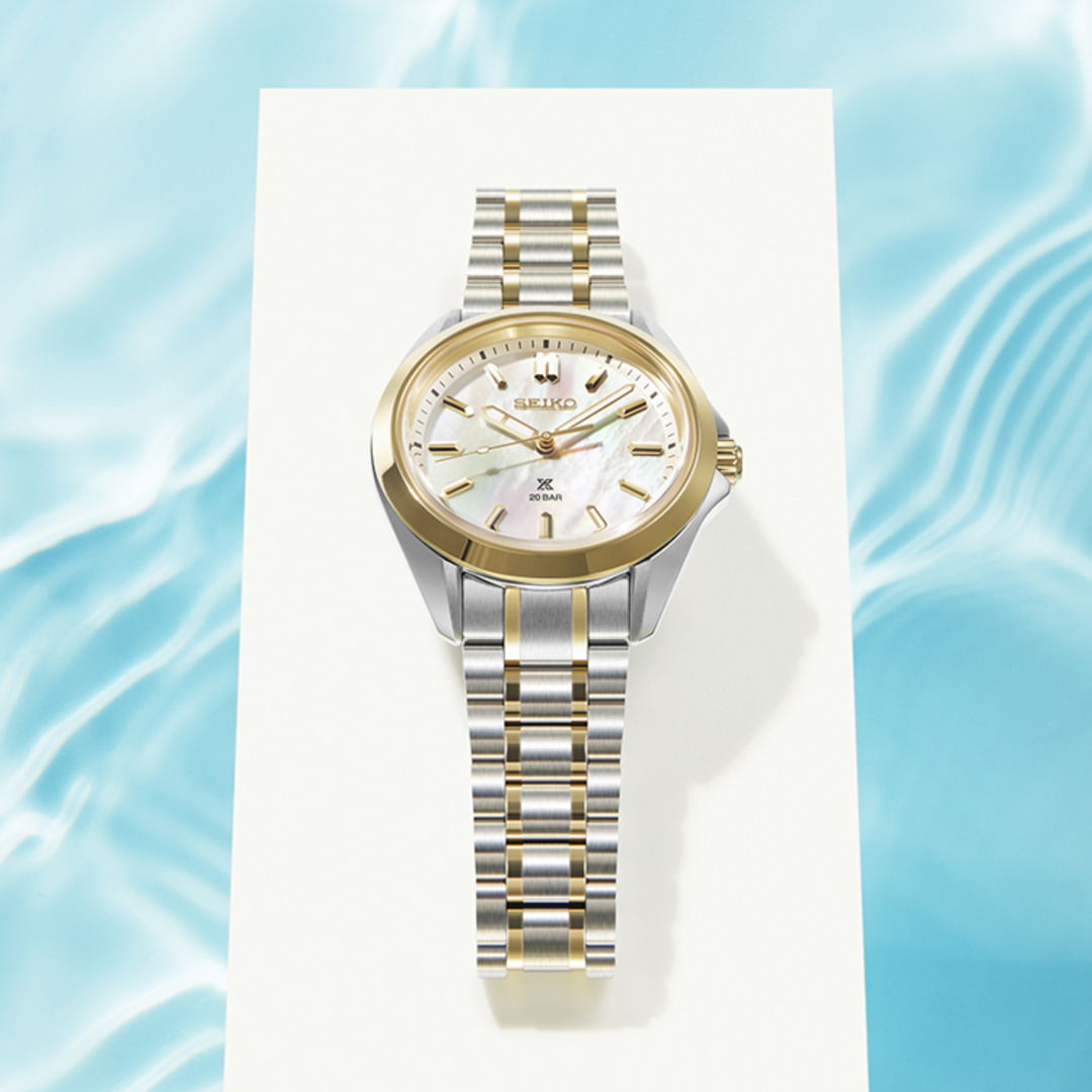 Seiko SUR608J1 white mother-of-pearl dial LumiBrite markers
