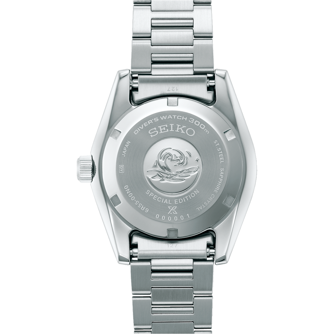 Seiko SPB501J1 PADI Special Edition case back with engraving and screw-down design