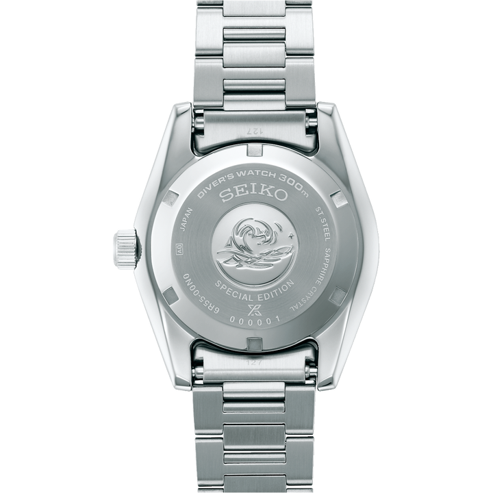 Seiko SPB501J1 PADI Special Edition case back with engraving and screw-down design