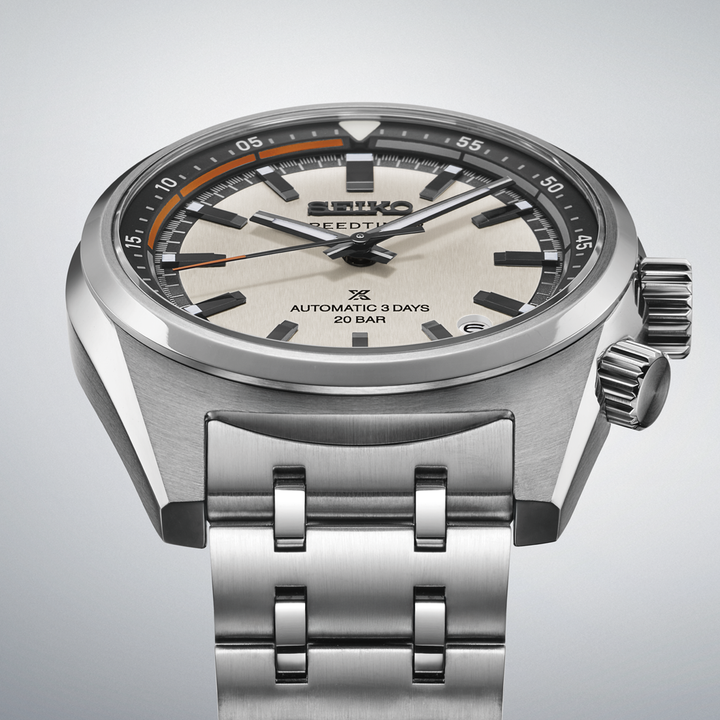 Seiko Prospex SPB513J1 side view showing slim 11.95mm case profile with 6R55 movement