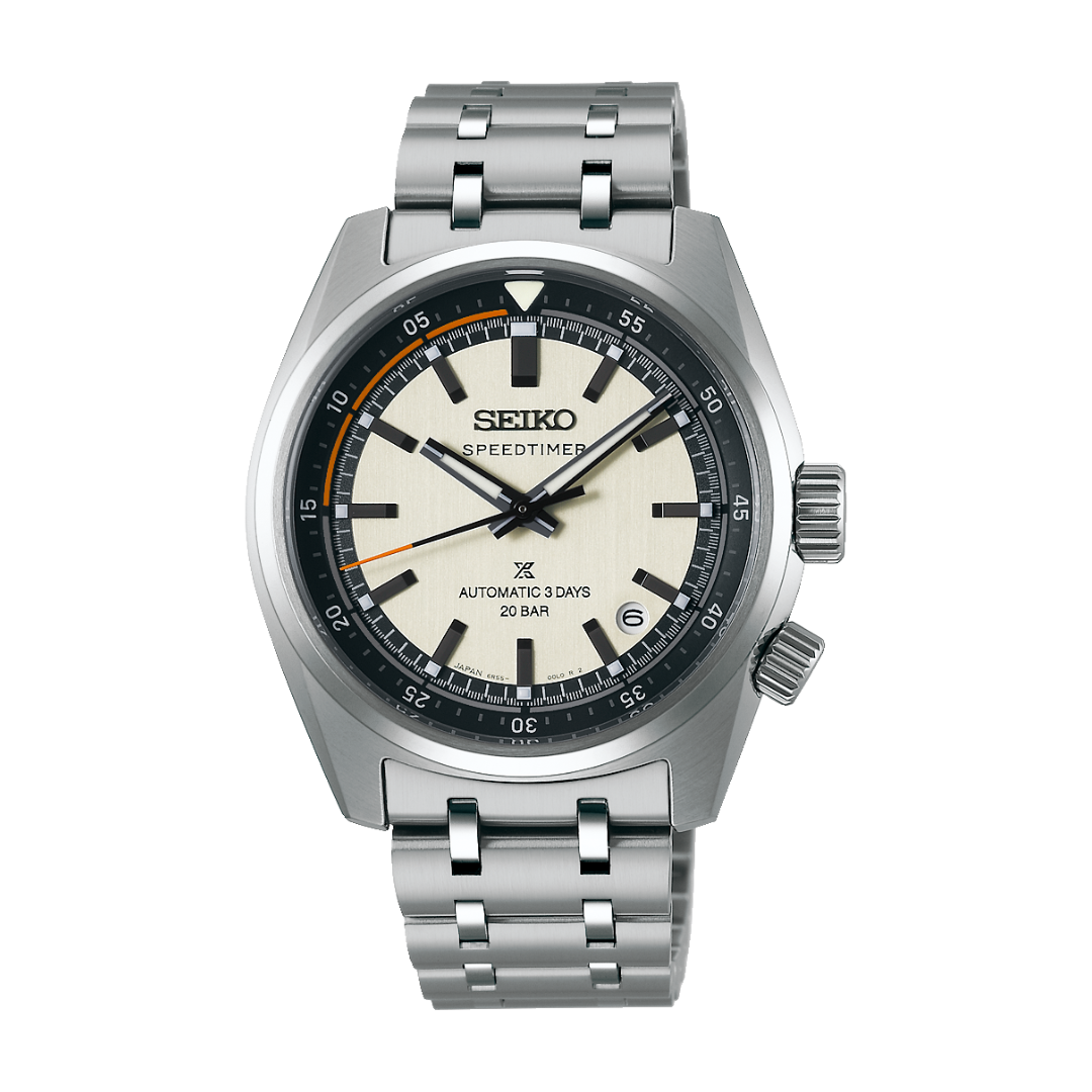 Seiko Prospex SPB513J1 Speedtimer automatic watch with cream panda dial and 39.5mm case