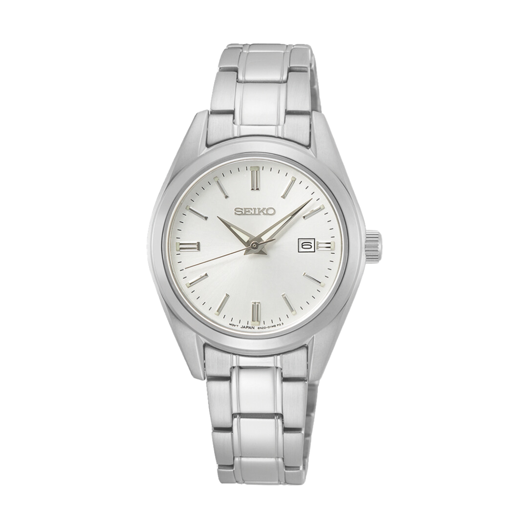 Seiko SUR633P1 sapphire crystal date quartz women&