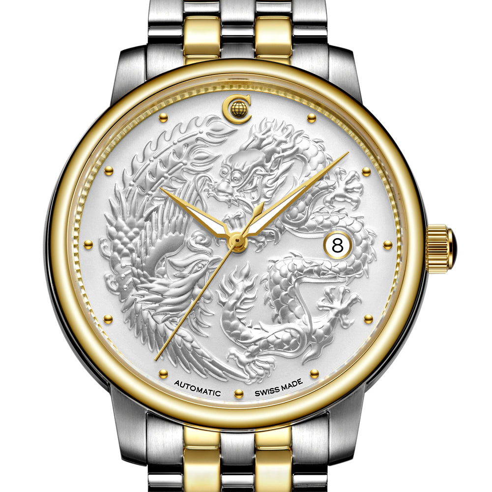CYMA LIMITED EDITION DRAGON AND PHOENIX AUTOMATIC MEN WATCH