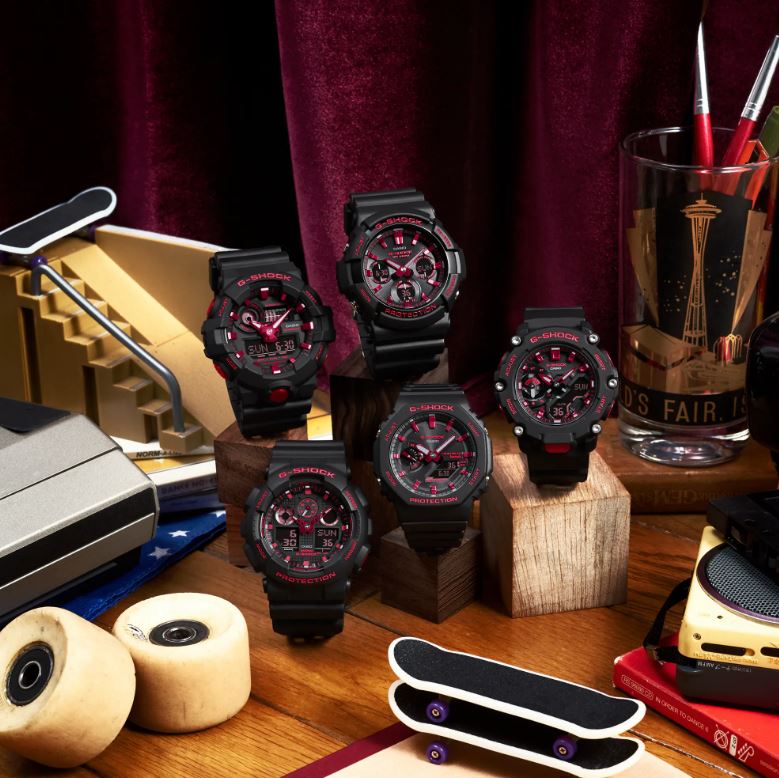 CASIO G-SHOCK GA-100BNR-1ADR SPECIAL COLOUR MODELS BLACK WATCH