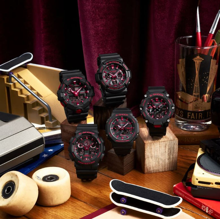 CASIO G-SHOCK GA-100BNR-1ADR SPECIAL COLOUR MODELS BLACK WATCH